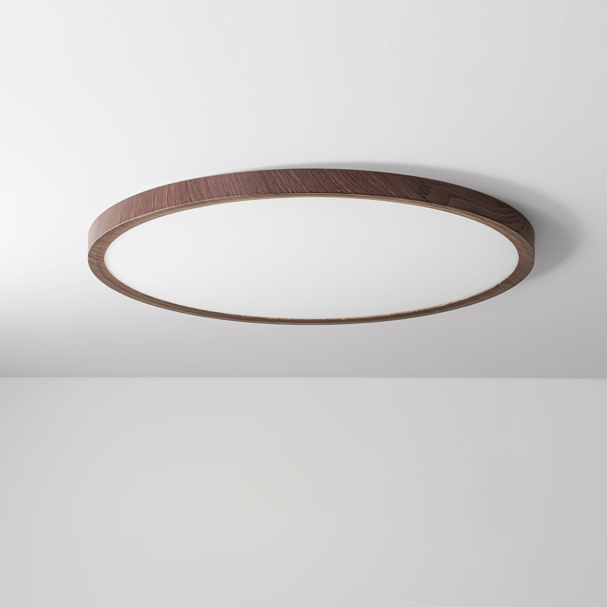 Rocor Deckenleuchte Acryl Dünn Rund Walnuss-Look Minimalistisch