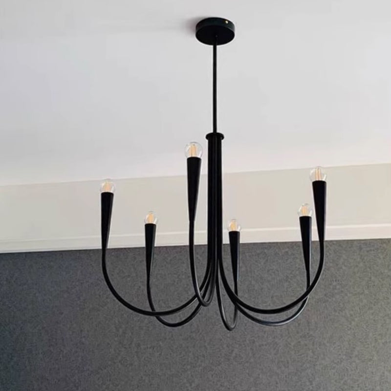 Valentina Moderner, minimalistischer KronleuchterEsszimmer, Schwarz/Gold