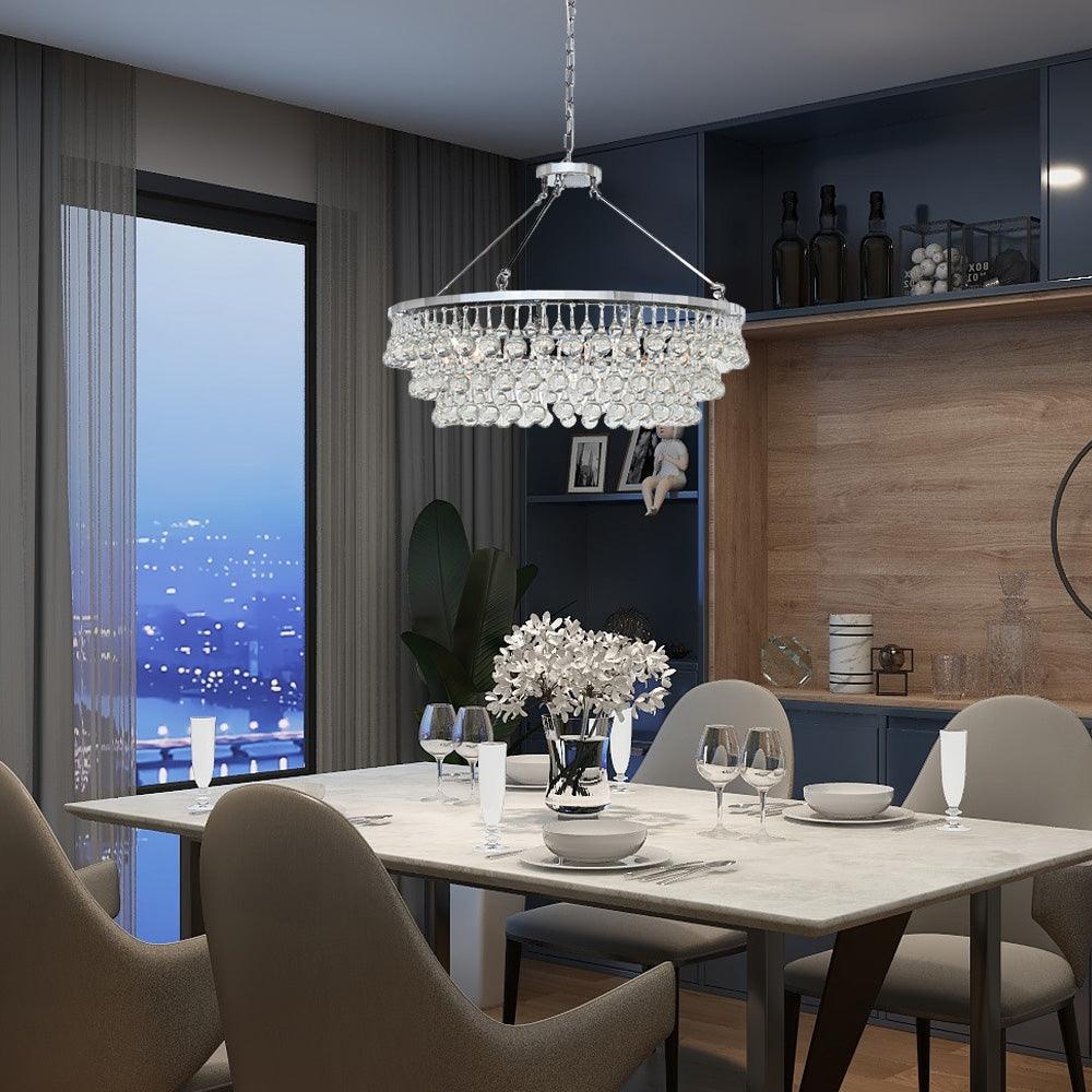 Avelis Kronleuchter im postmodernen Luxusstil mit einzigartigen gestuften Kristallen