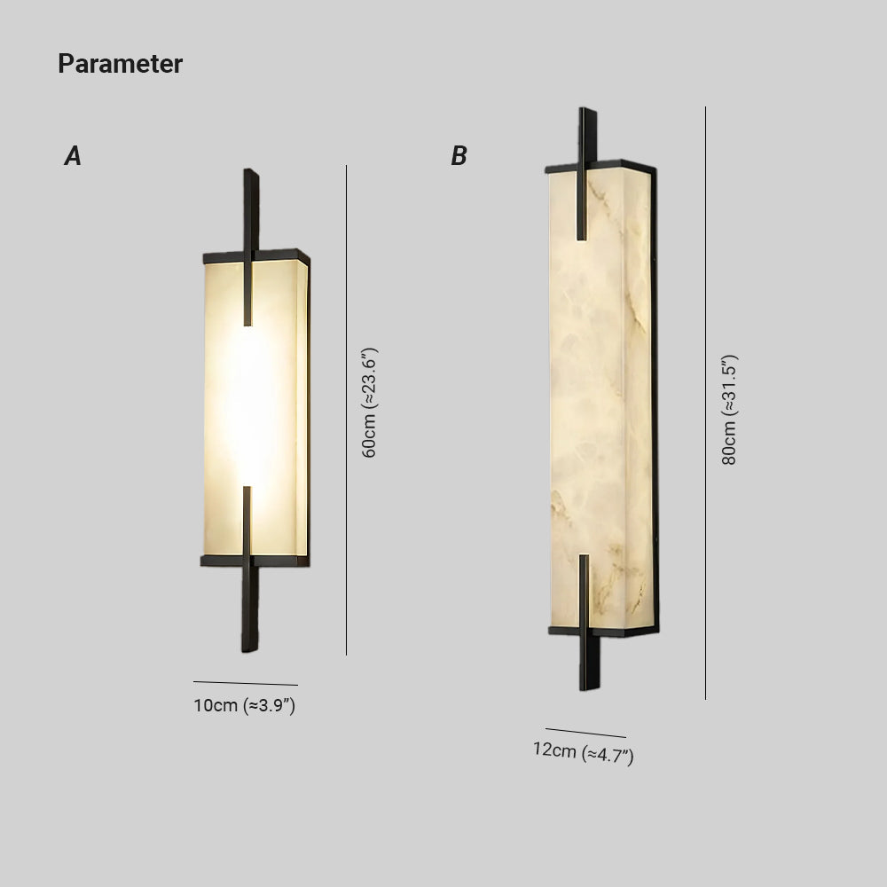 Komino rechteckige Wandleuchte aus Alabaster