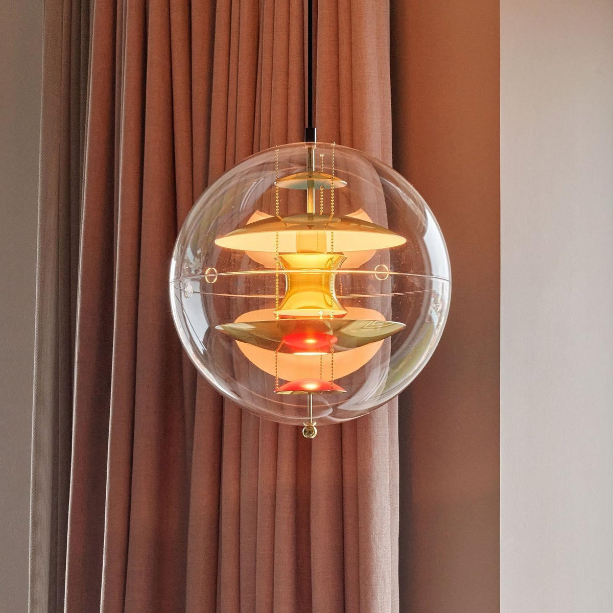 Pendelleuchte Floating Geometrische Schichten Klar Kugel Futuristisch modern