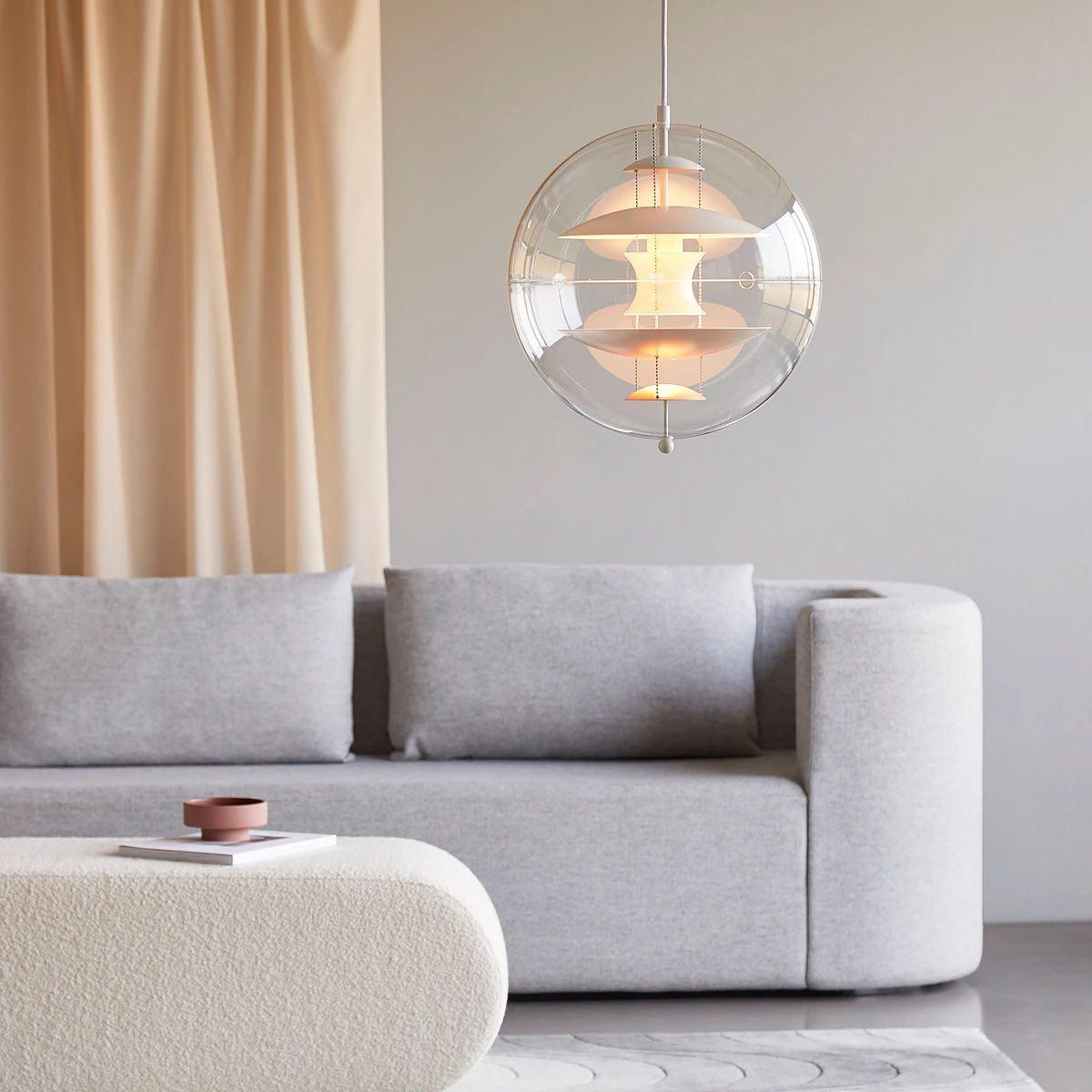 Pendelleuchte Floating Geometrische Schichten Klar Kugel Futuristisch modern