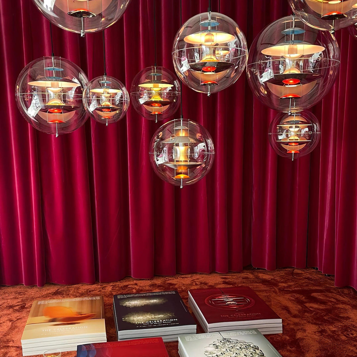 Pendelleuchte Floating Geometrische Schichten Klar Kugel Futuristisch modern
