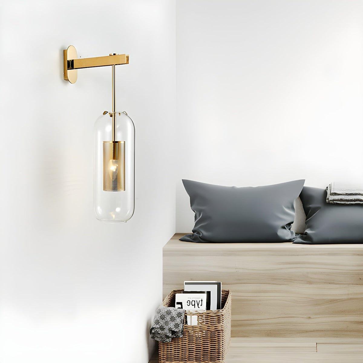 Eirinette Premium skandinavische Kunstglas-Wandleuchte