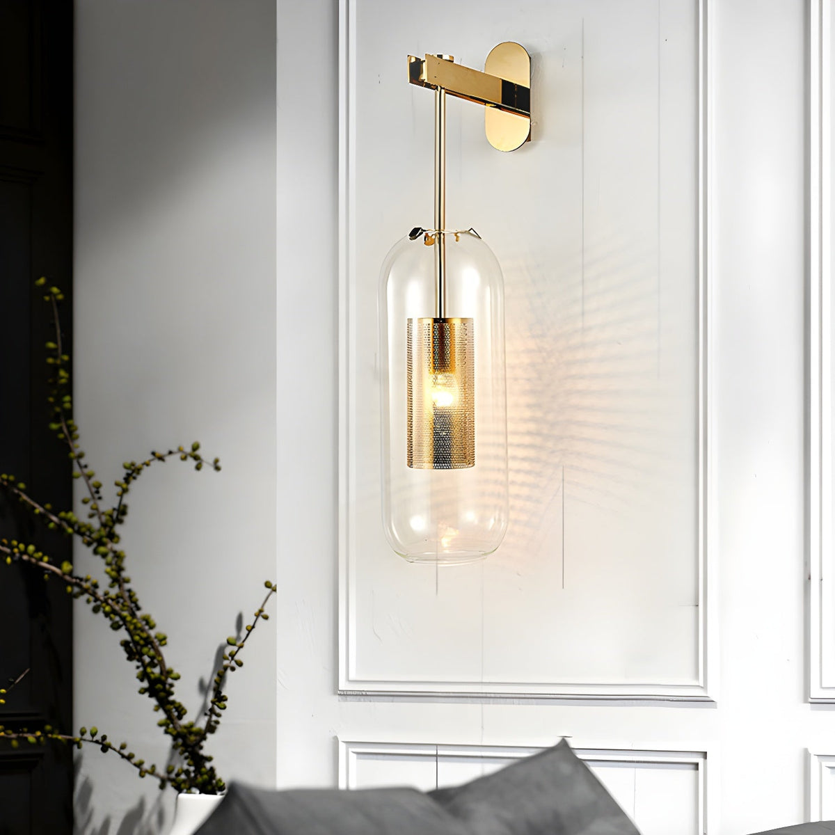 Eirinette Premium skandinavische Kunstglas-Wandleuchte