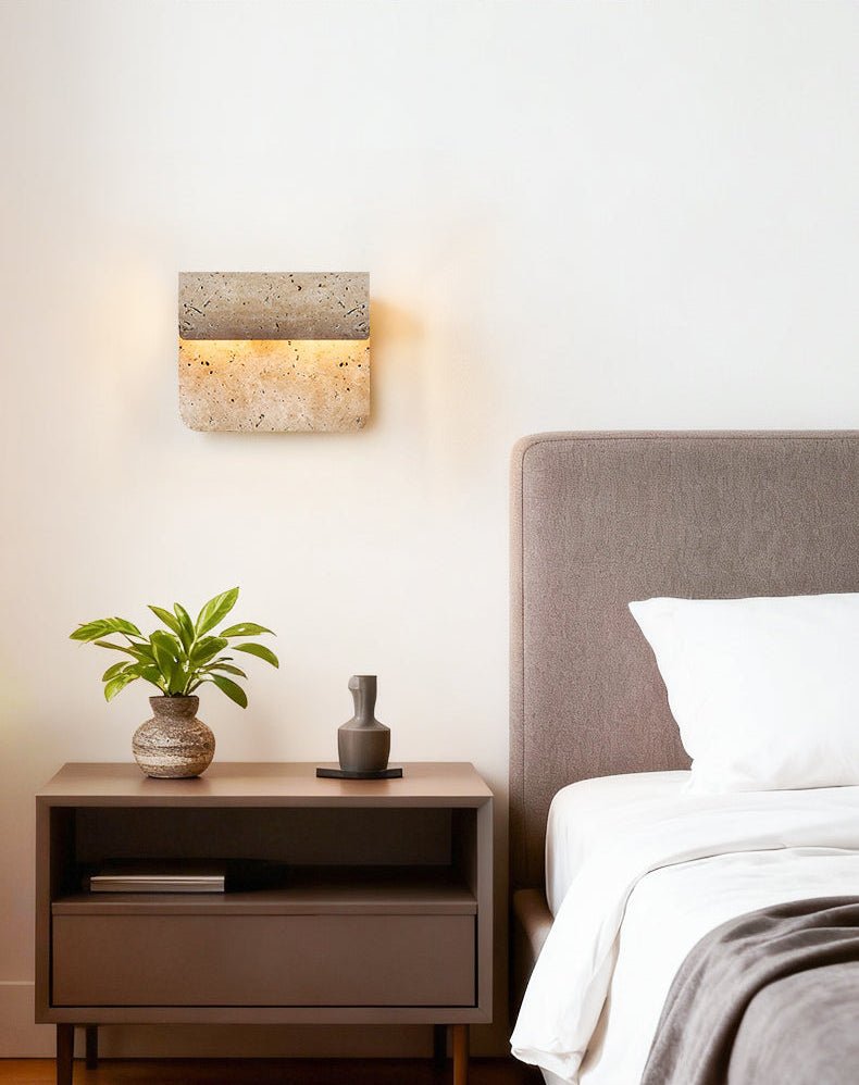 Vaelan Travertine Arc Wandleuchte