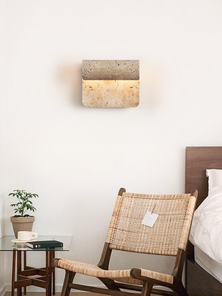 Vaelan Travertine Arc Wandleuchte