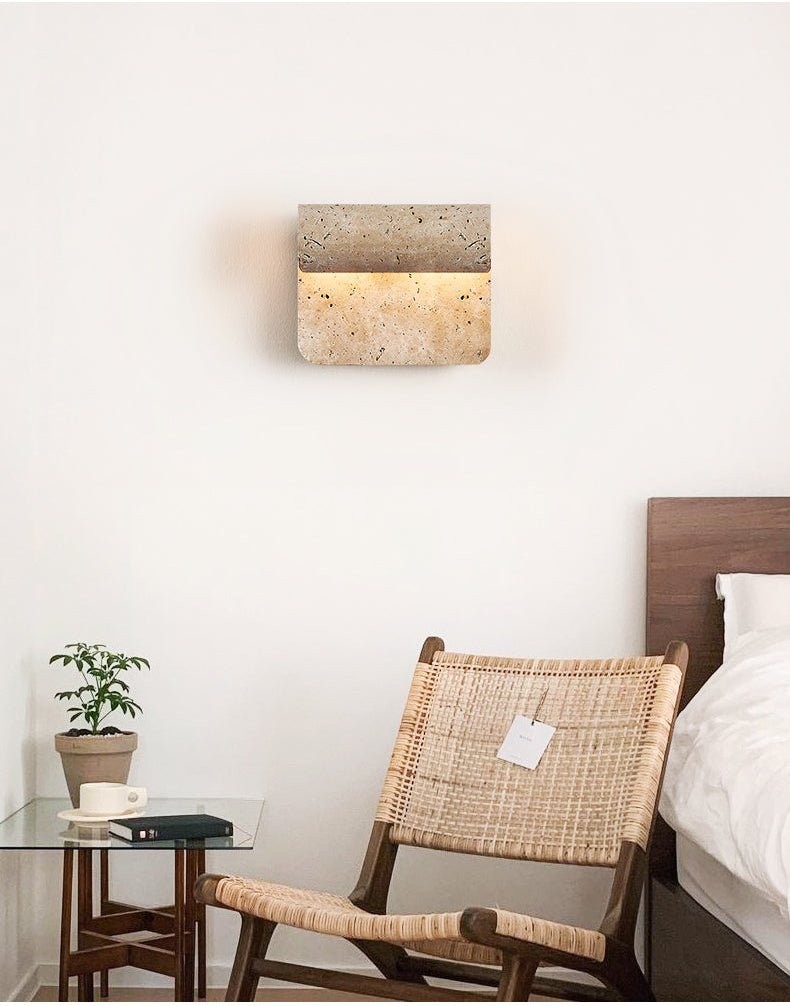 Vaelan Travertine Arc Wandleuchte