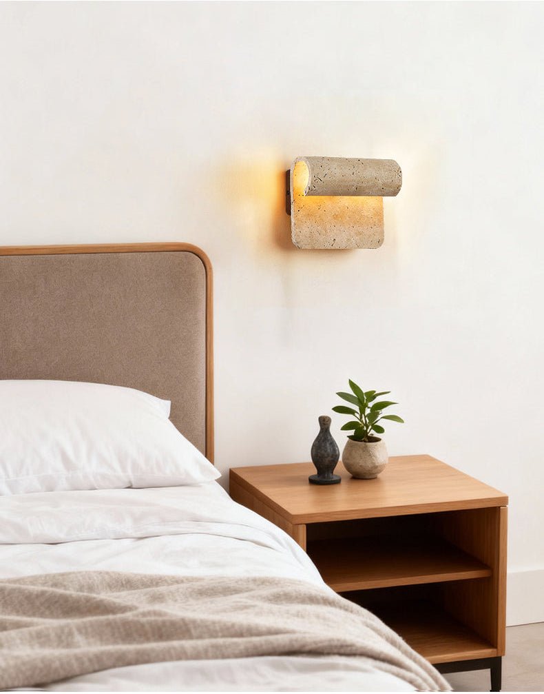 Vaelan Travertine Arc Wandleuchte