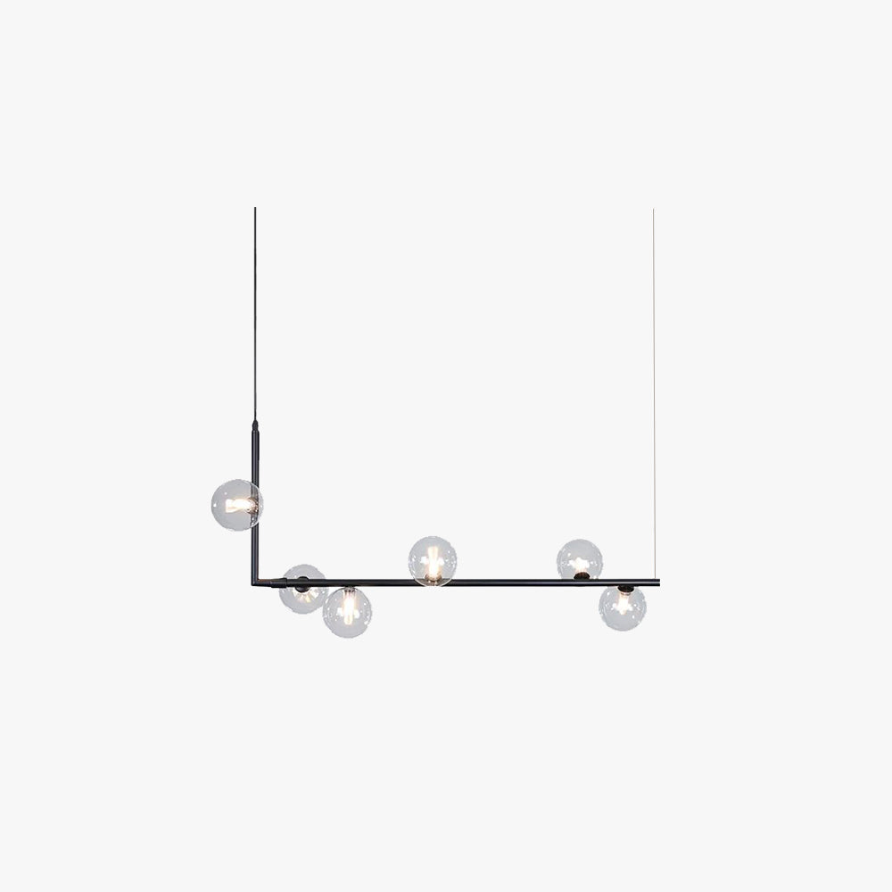 Valentina Minimalistische LED Pendelleuchte Schwarz/Gold Schlafzimmer