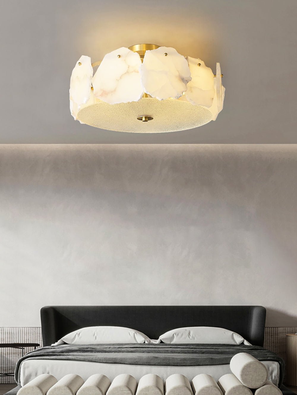 Peld Alabaster flache Deckenleuchte