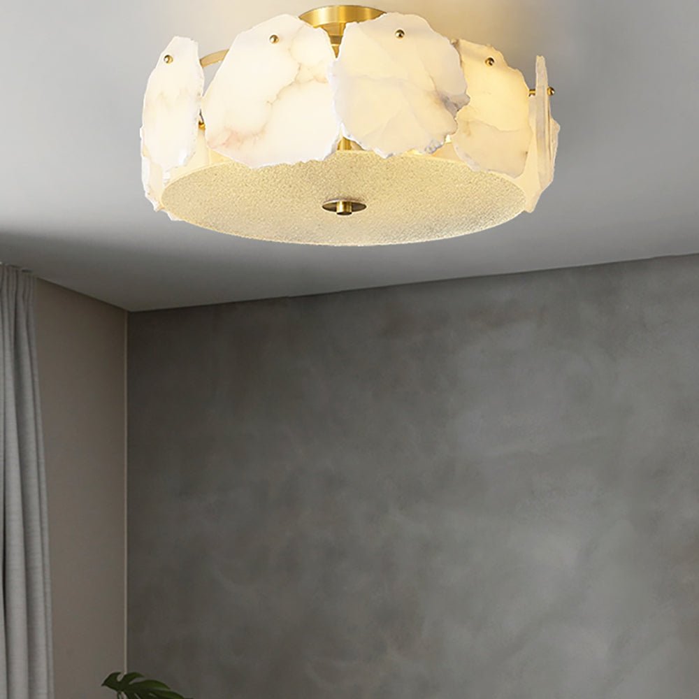 Peld Alabaster flache Deckenleuchte