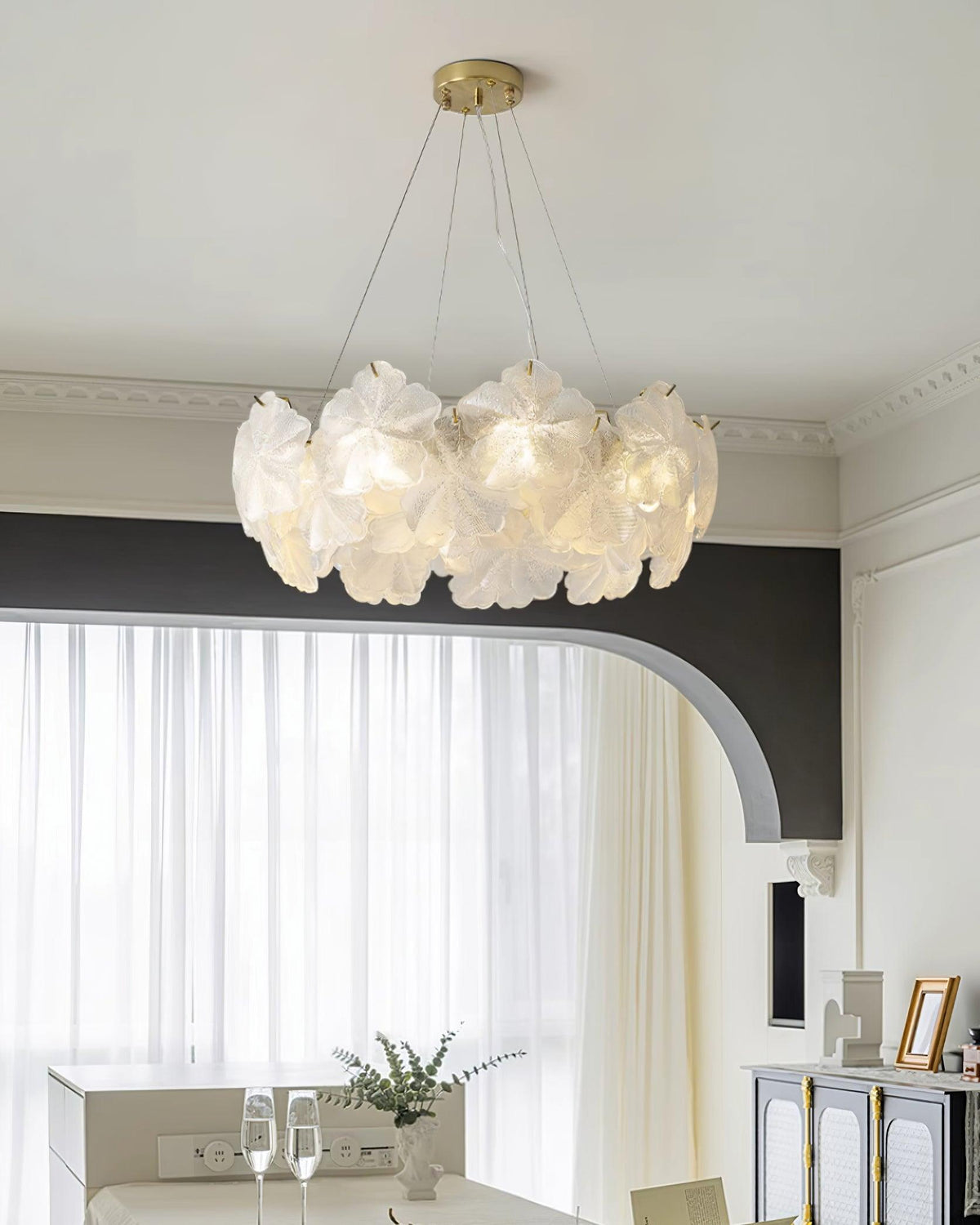 Vitheir Kronleuchter aus Glas in Blumenform