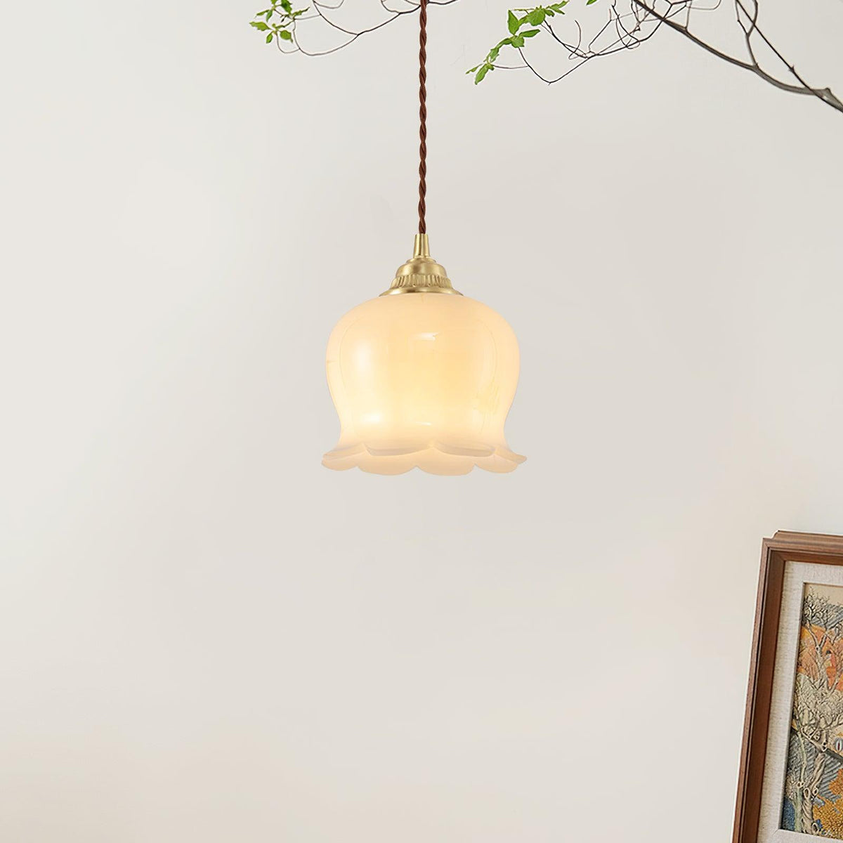 Veloza Pendelleuchte aus Messing und Kunstharz im Glam-Stil