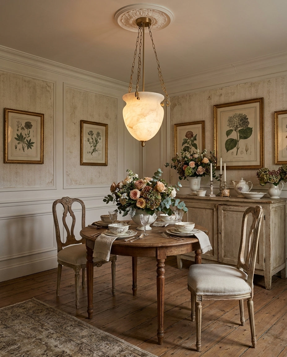 Ashcombe Alabaster-Pendelleuchte