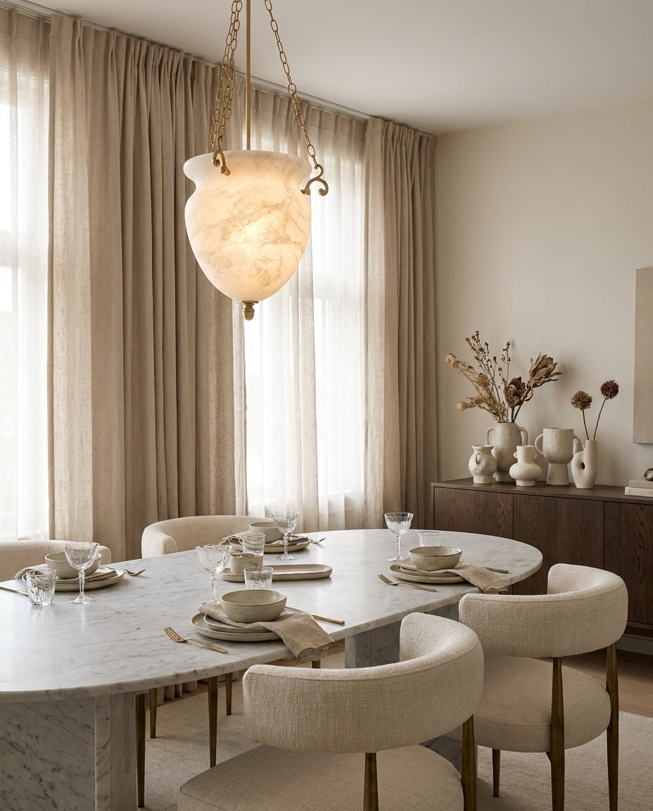 Ashcombe Alabaster-Pendelleuchte