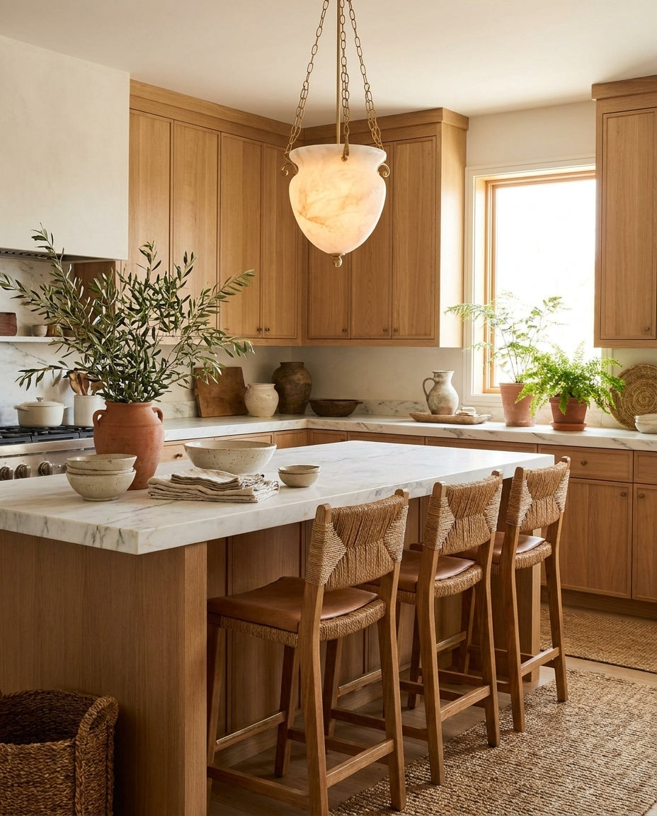 Ashcombe Alabaster-Pendelleuchte