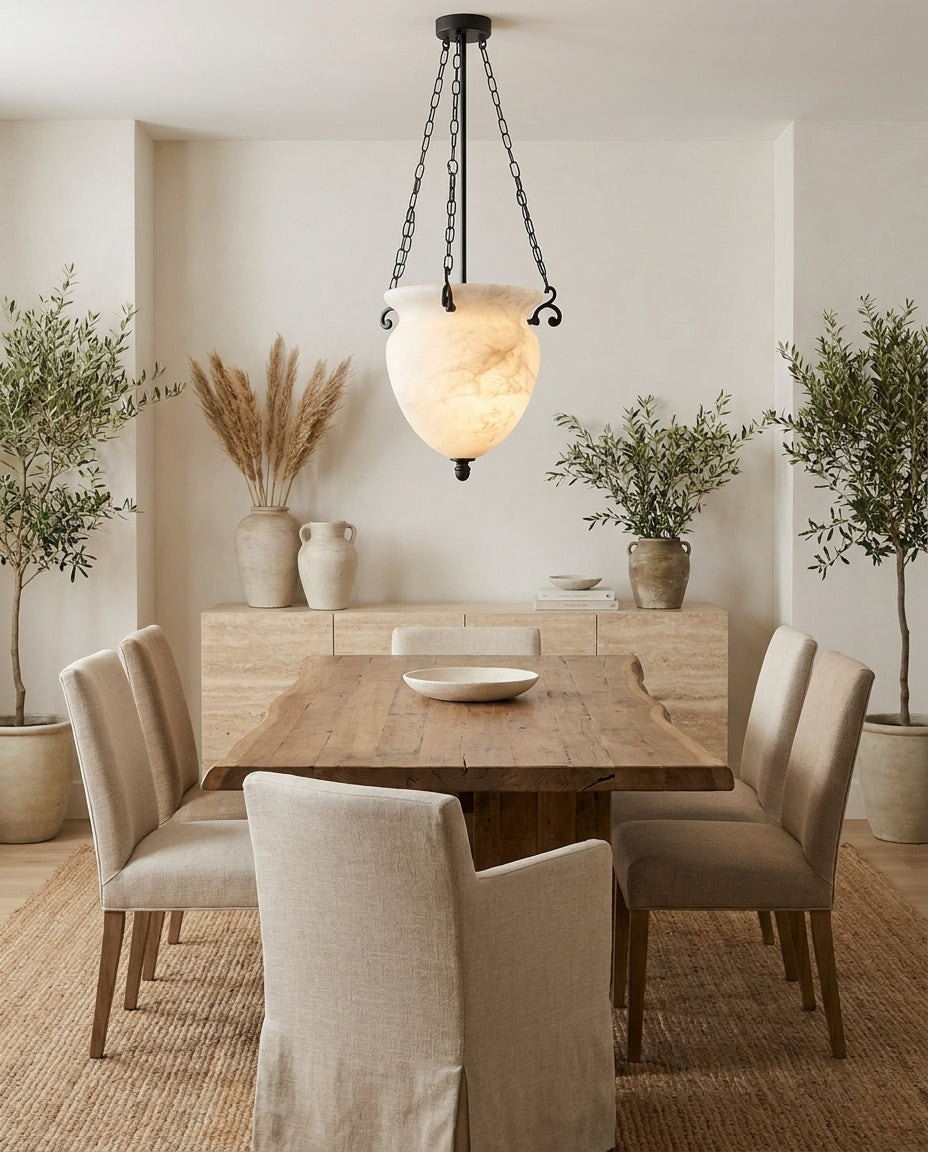 Ashcombe Alabaster-Pendelleuchte