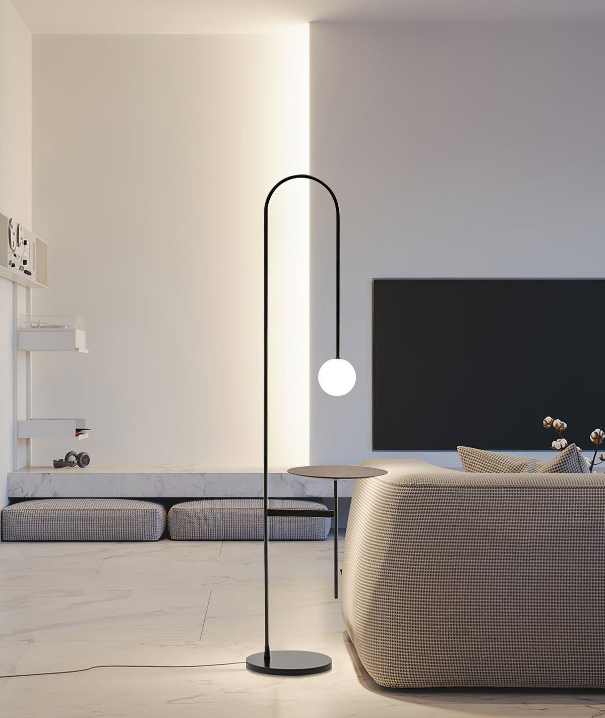 Celonce Stehleuchte aus Glas im minimalistischen Stil