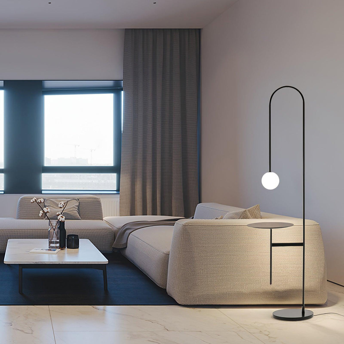 Celonce Stehleuchte aus Glas im minimalistischen Stil