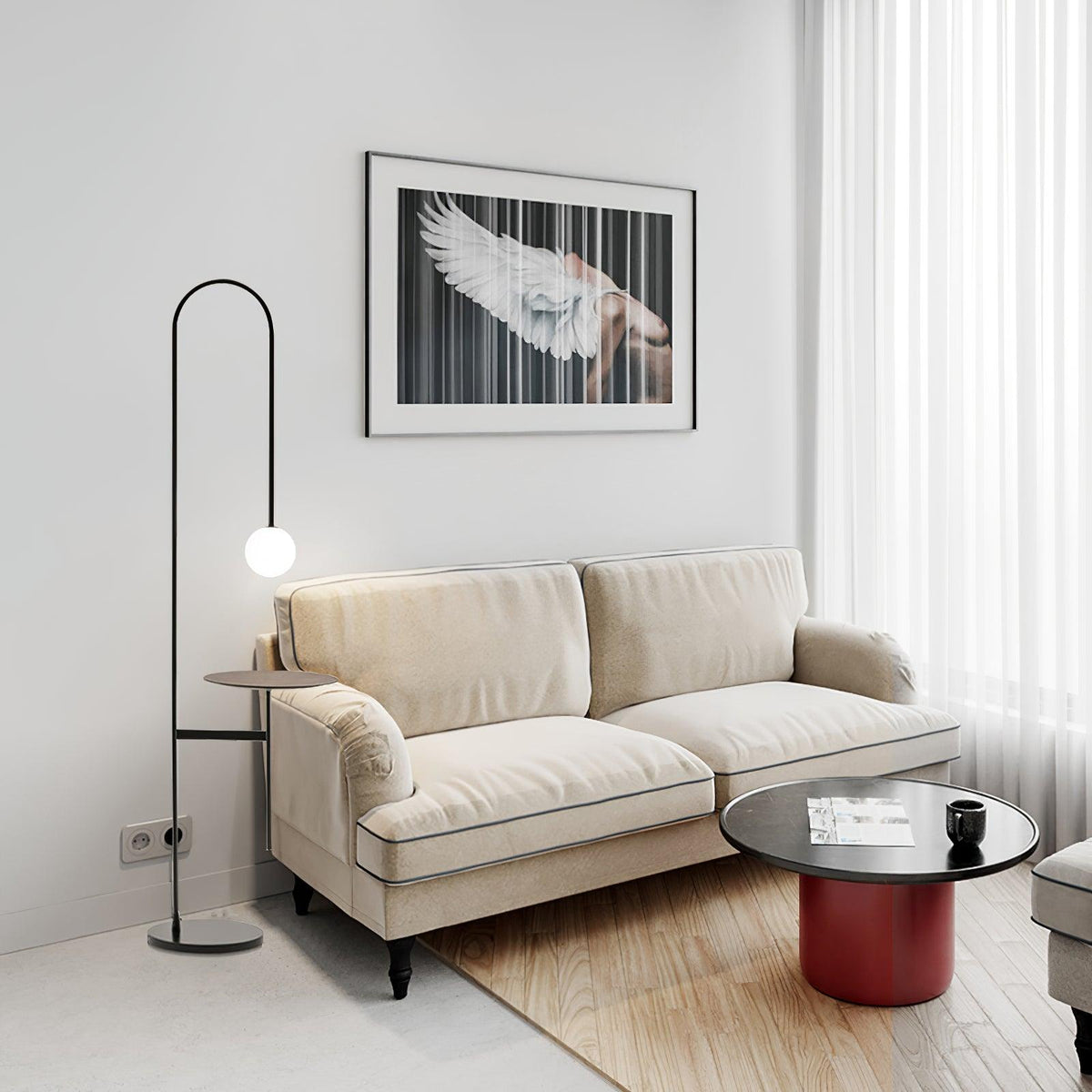 Celonce Stehleuchte aus Glas im minimalistischen Stil
