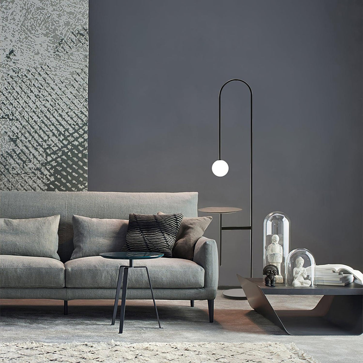 Celonce Stehleuchte aus Glas im minimalistischen Stil