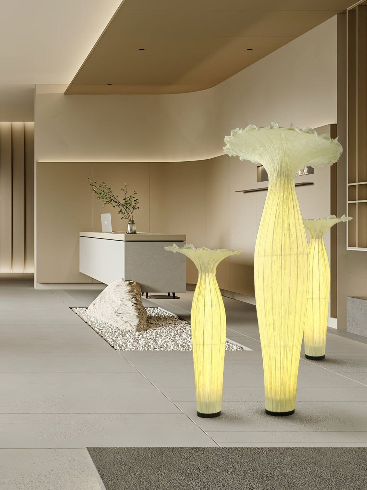 Zarinir Stehleuchte aus organischem Stoff