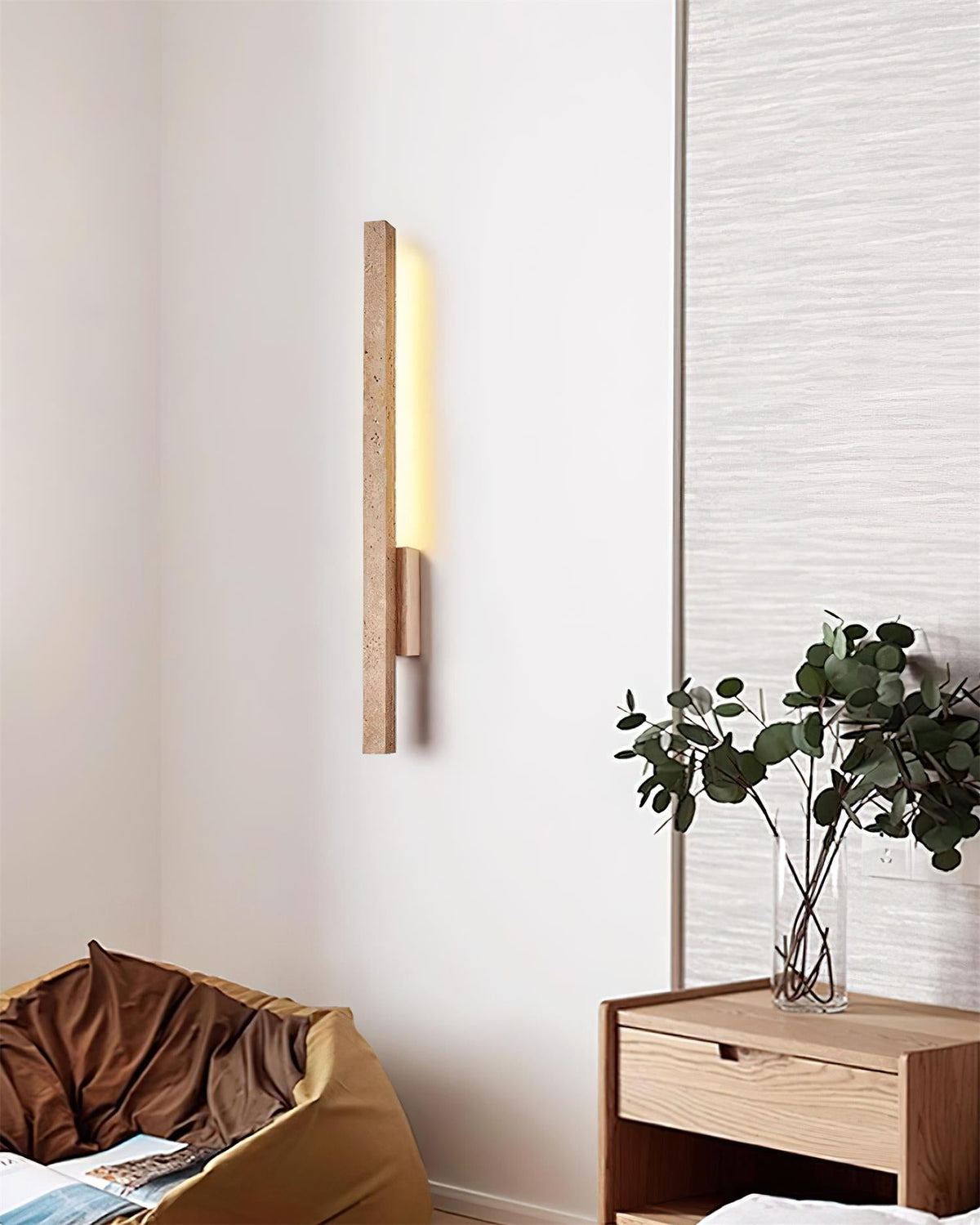 Corvella Wandleuchte Slim Linear Travertin Minimalistisch