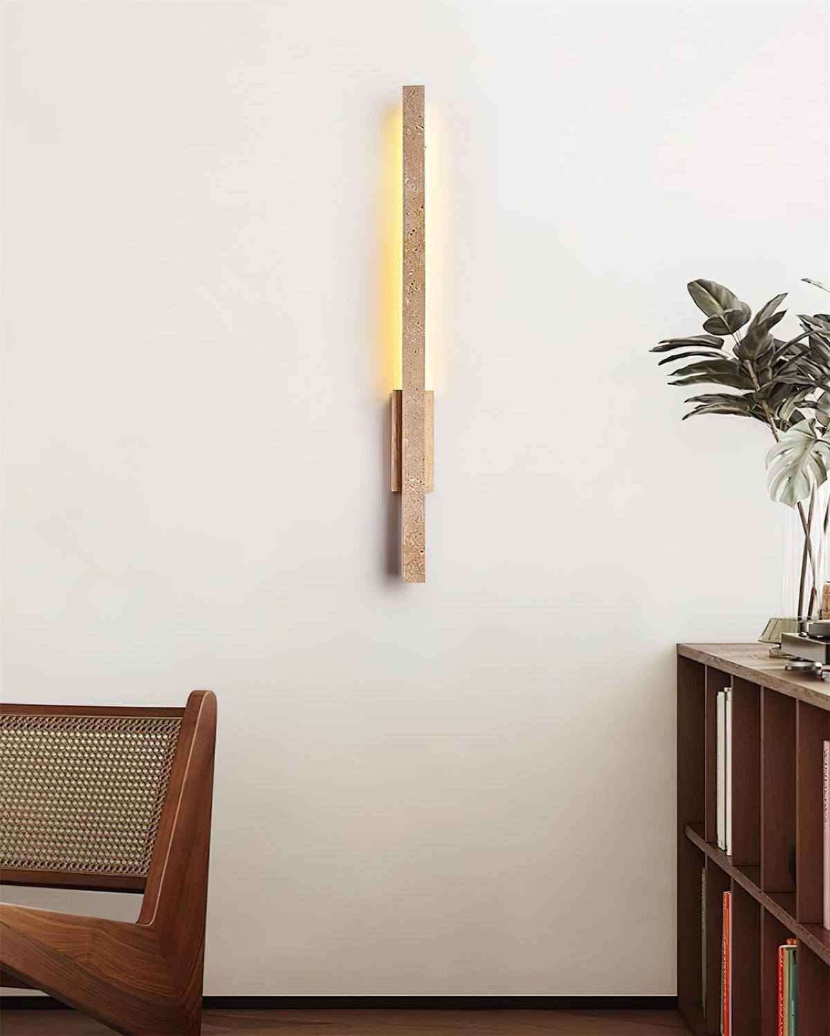 Corvella Wandleuchte Slim Linear Travertin Minimalistisch