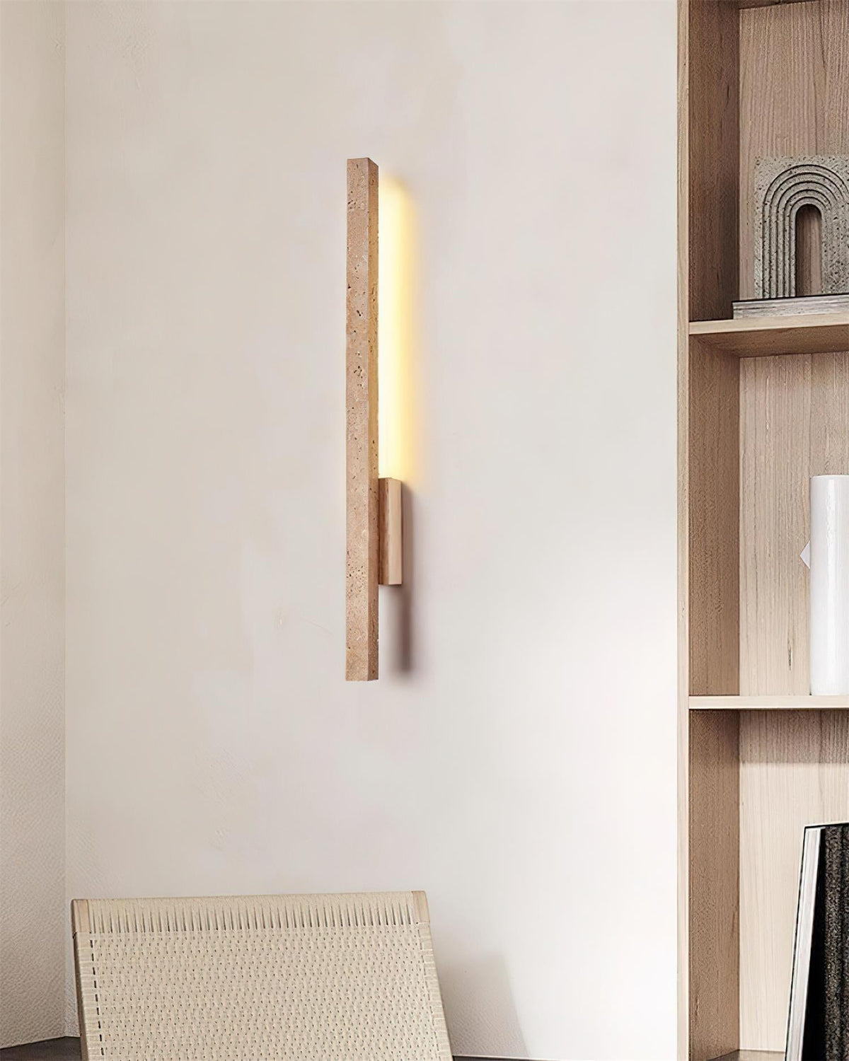 Corvella Wandleuchte Slim Linear Travertin Minimalistisch