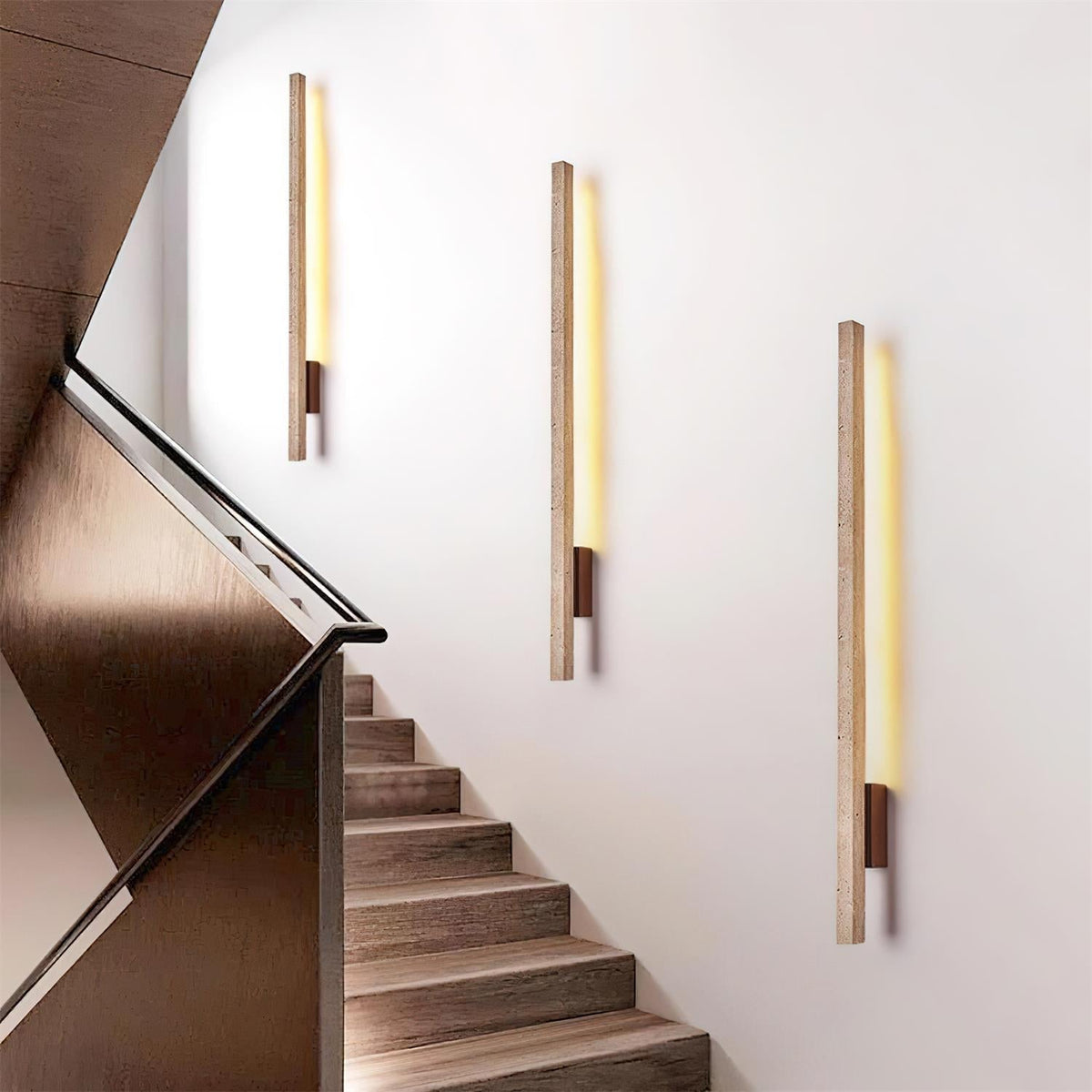 Corvella Wandleuchte Slim Linear Travertin Minimalistisch