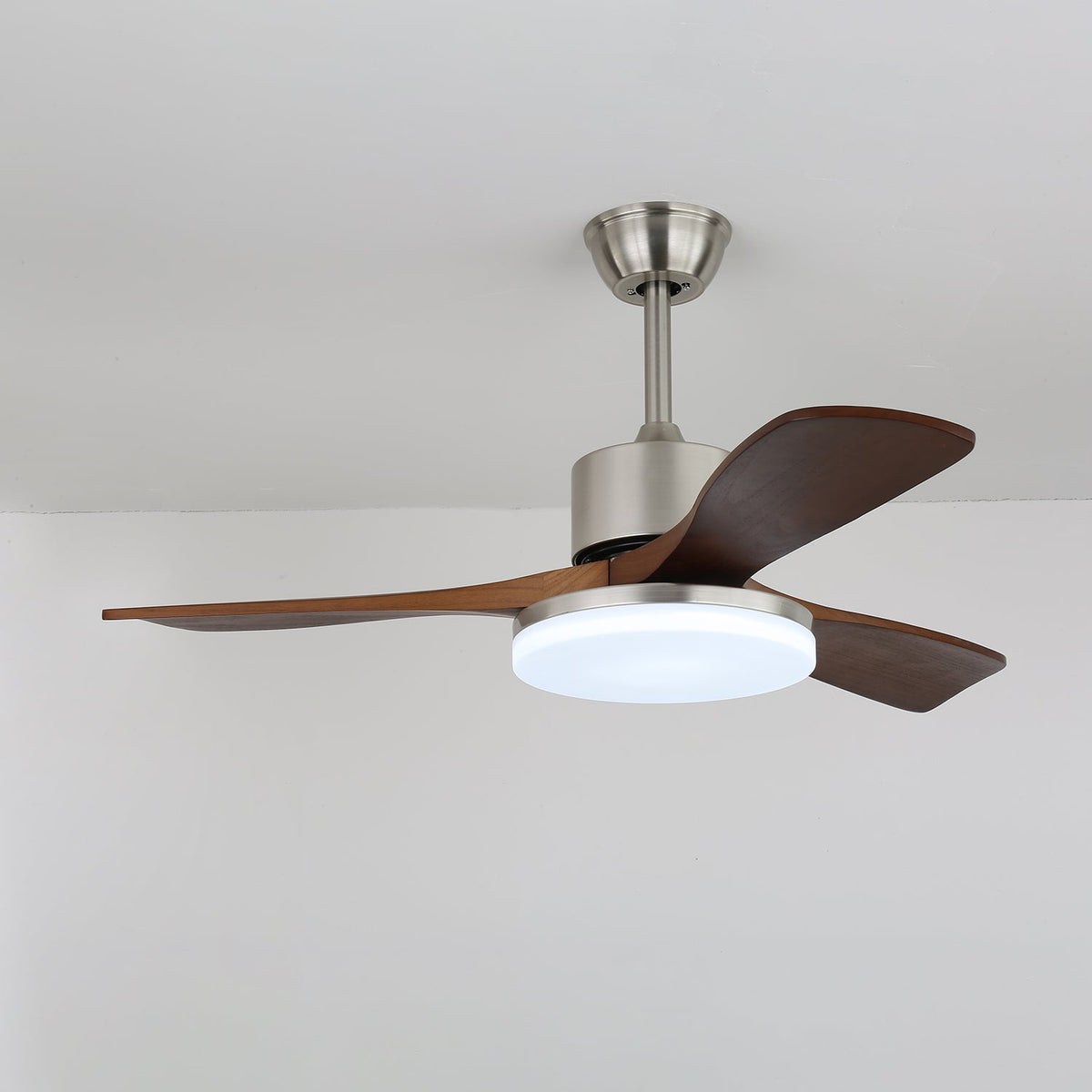 Selora Messing-Holz-Deckenventilator mit Beleuchtung