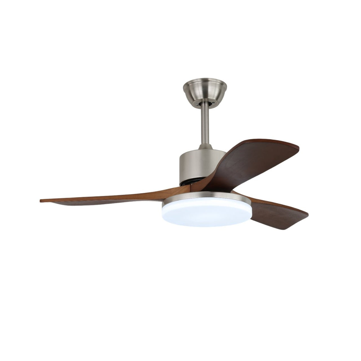 Selora Messing-Holz-Deckenventilator mit Beleuchtung