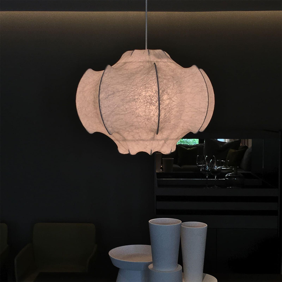 Lotus Minimalistische Seiden-Pendelleuchte