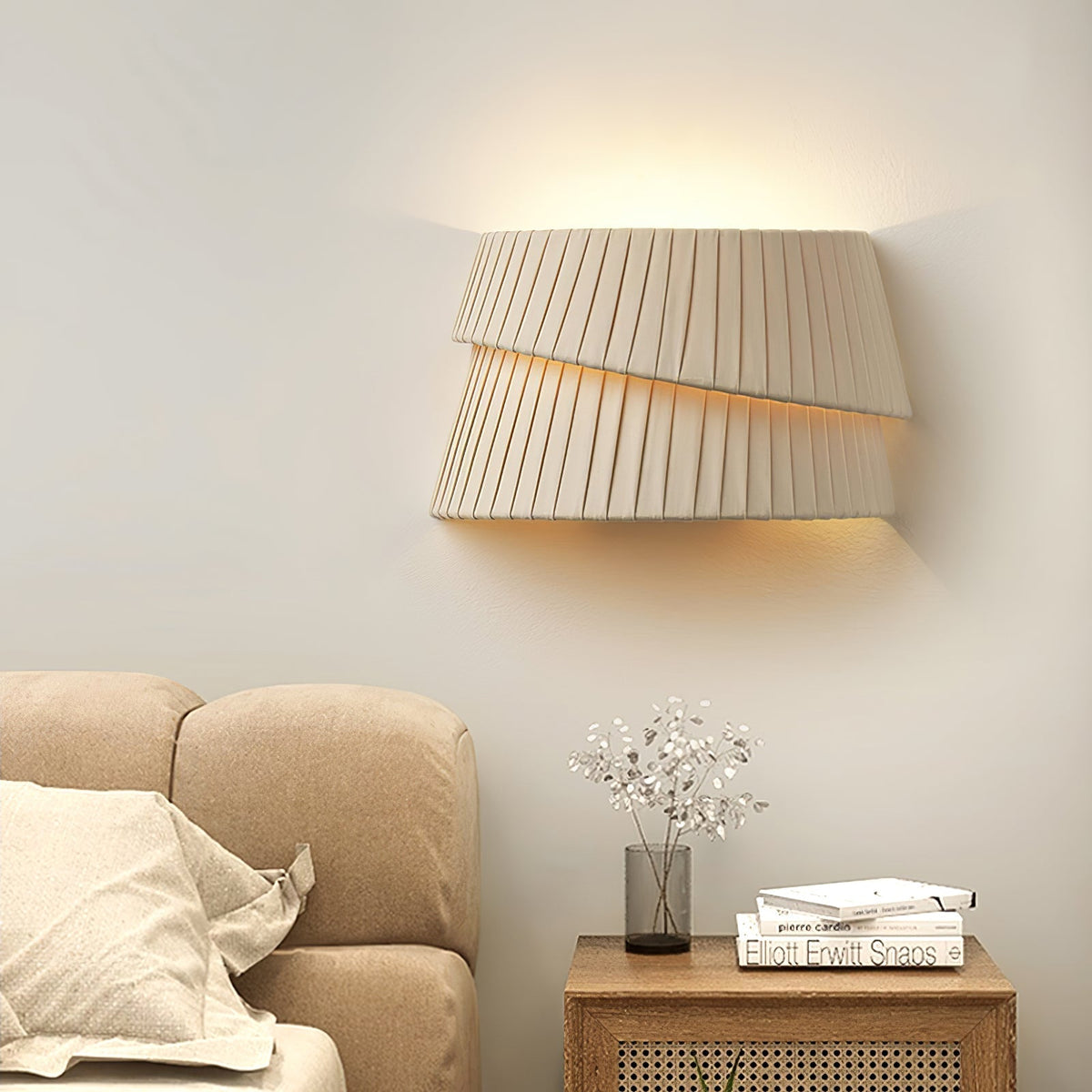 Cevelarae Premium skandinavische Kunst-Twist-Stoff-Wandleuchte