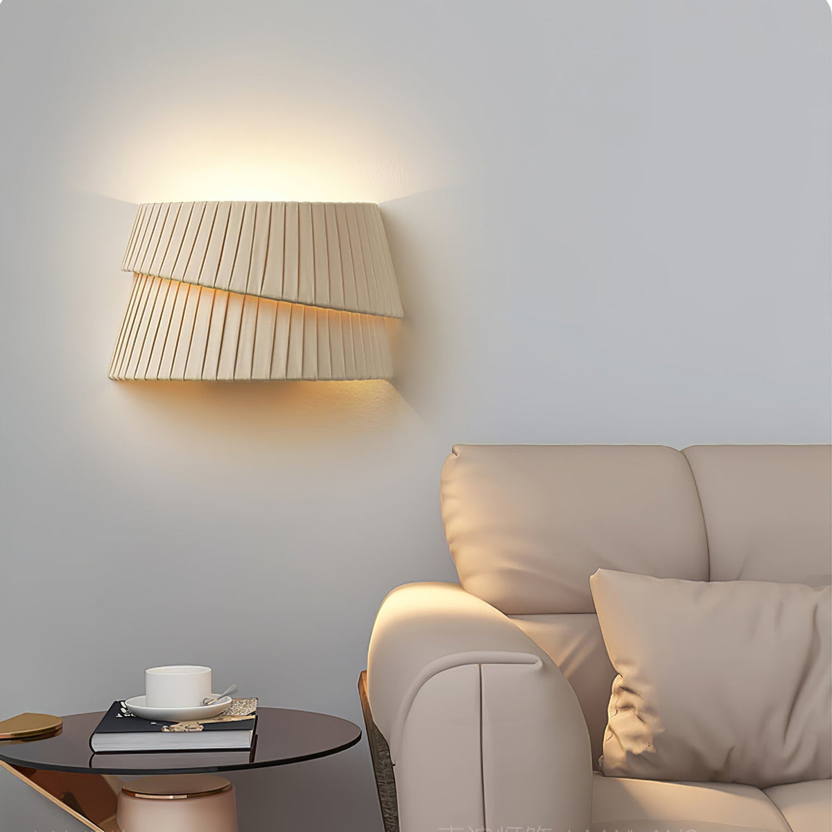 Cevelarae Premium skandinavische Kunst-Twist-Stoff-Wandleuchte