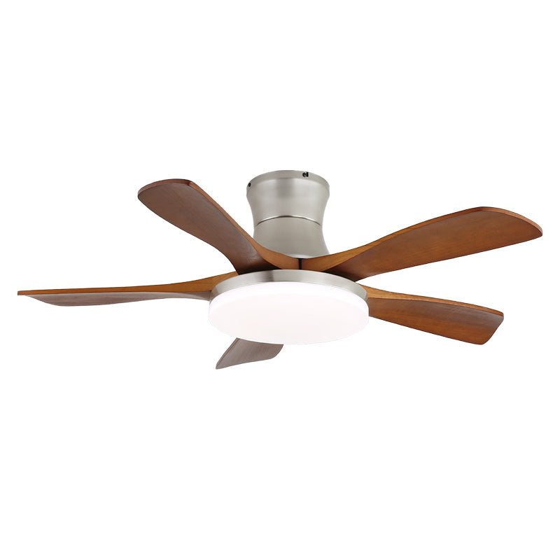 Elveora Deckenventilator mit Beleuchtung aus Messing und Holz