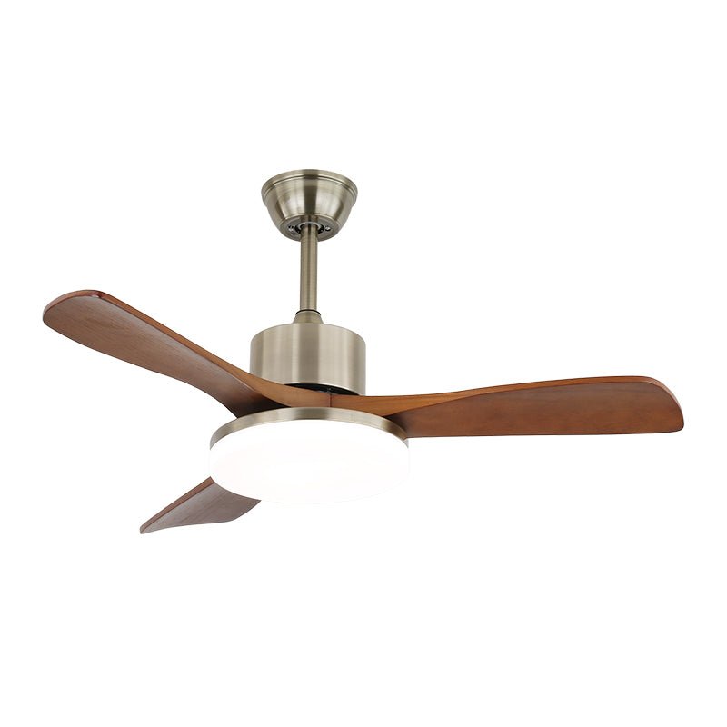 Elveora Deckenventilator mit Beleuchtung aus Messing und Holz