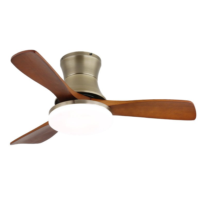Elveora Deckenventilator mit Beleuchtung aus Messing und Holz