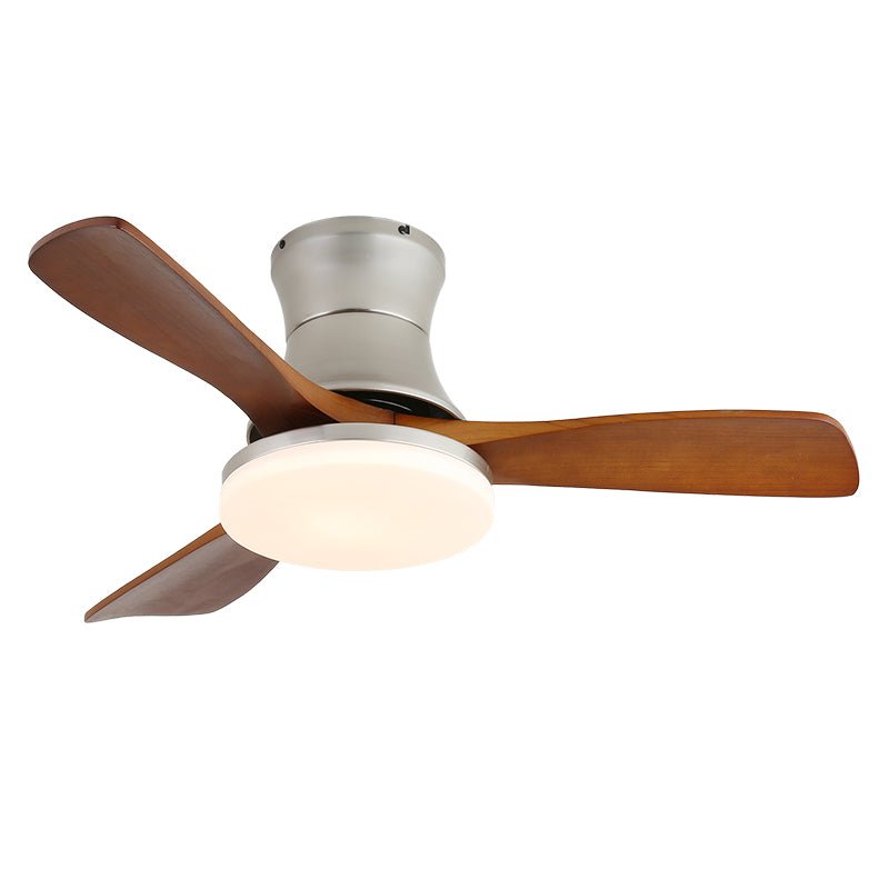 Elveora Deckenventilator mit Beleuchtung aus Messing und Holz