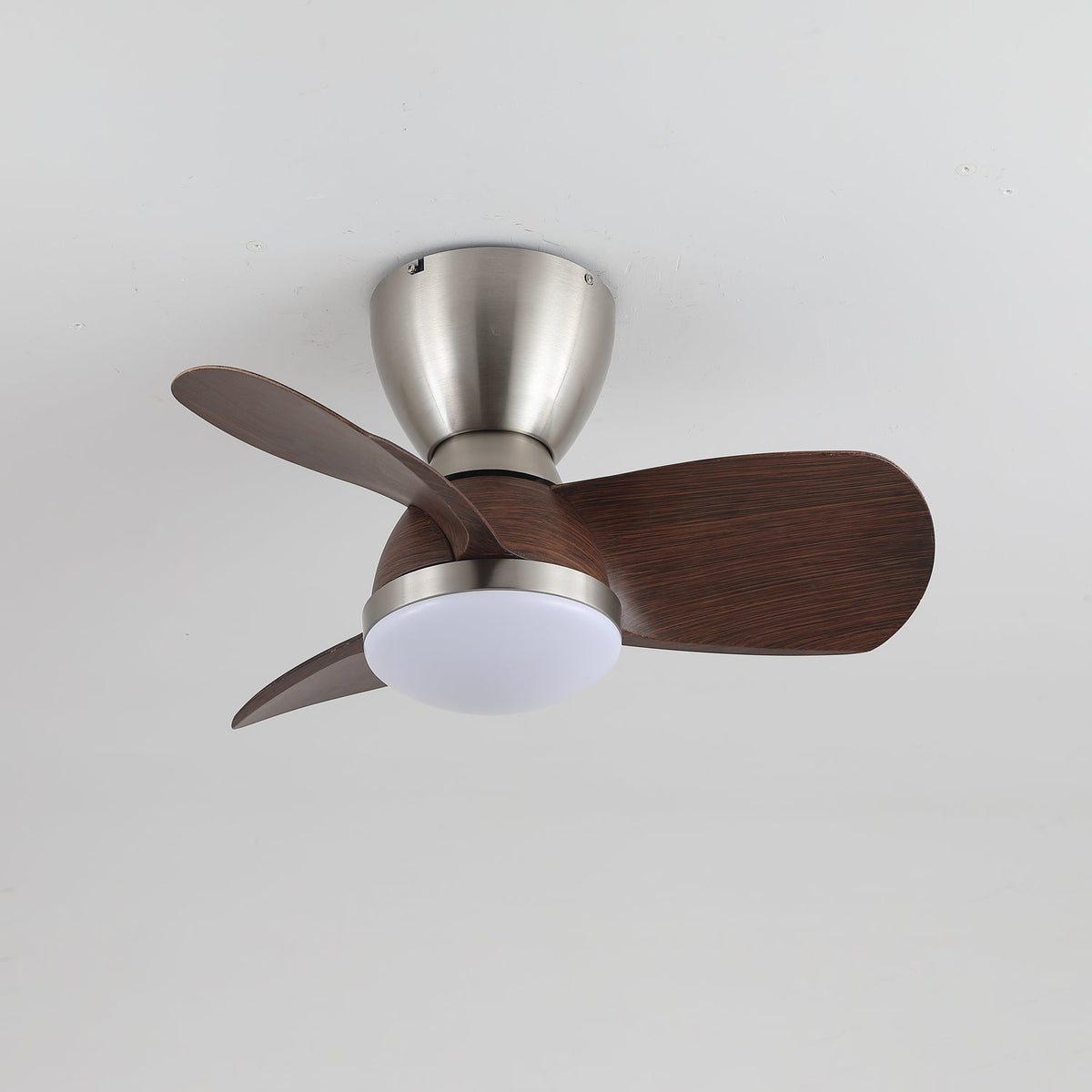 Aldiian minimalistisch Messing-Holz-Deckenventilator mit Beleuchtung