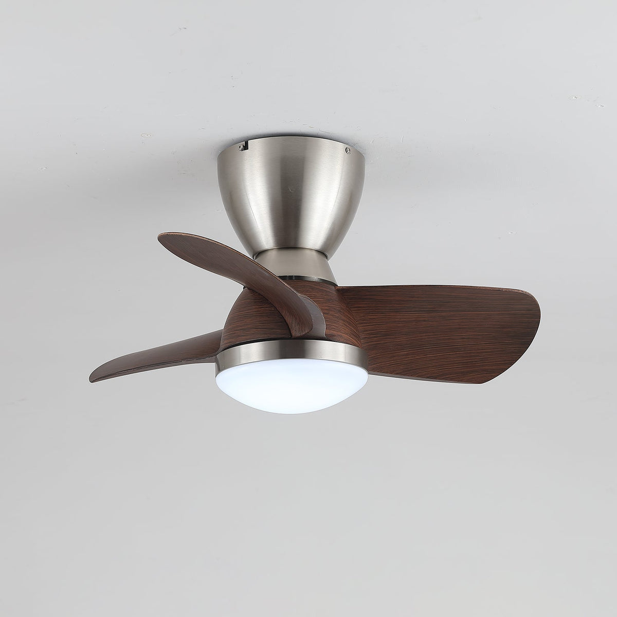 Aldiian minimalistisch Messing-Holz-Deckenventilator mit Beleuchtung
