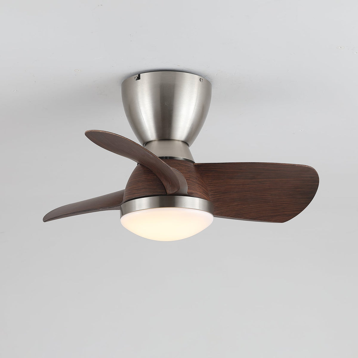 Aldiian minimalistisch Messing-Holz-Deckenventilator mit Beleuchtung