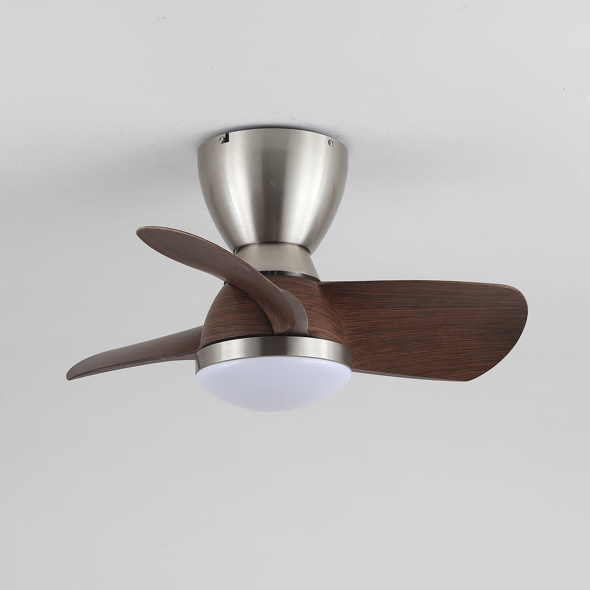 Aldiian minimalistisch Messing-Holz-Deckenventilator mit Beleuchtung