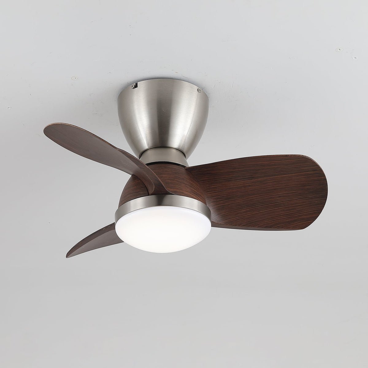 Aldiian minimalistisch Messing-Holz-Deckenventilator mit Beleuchtung