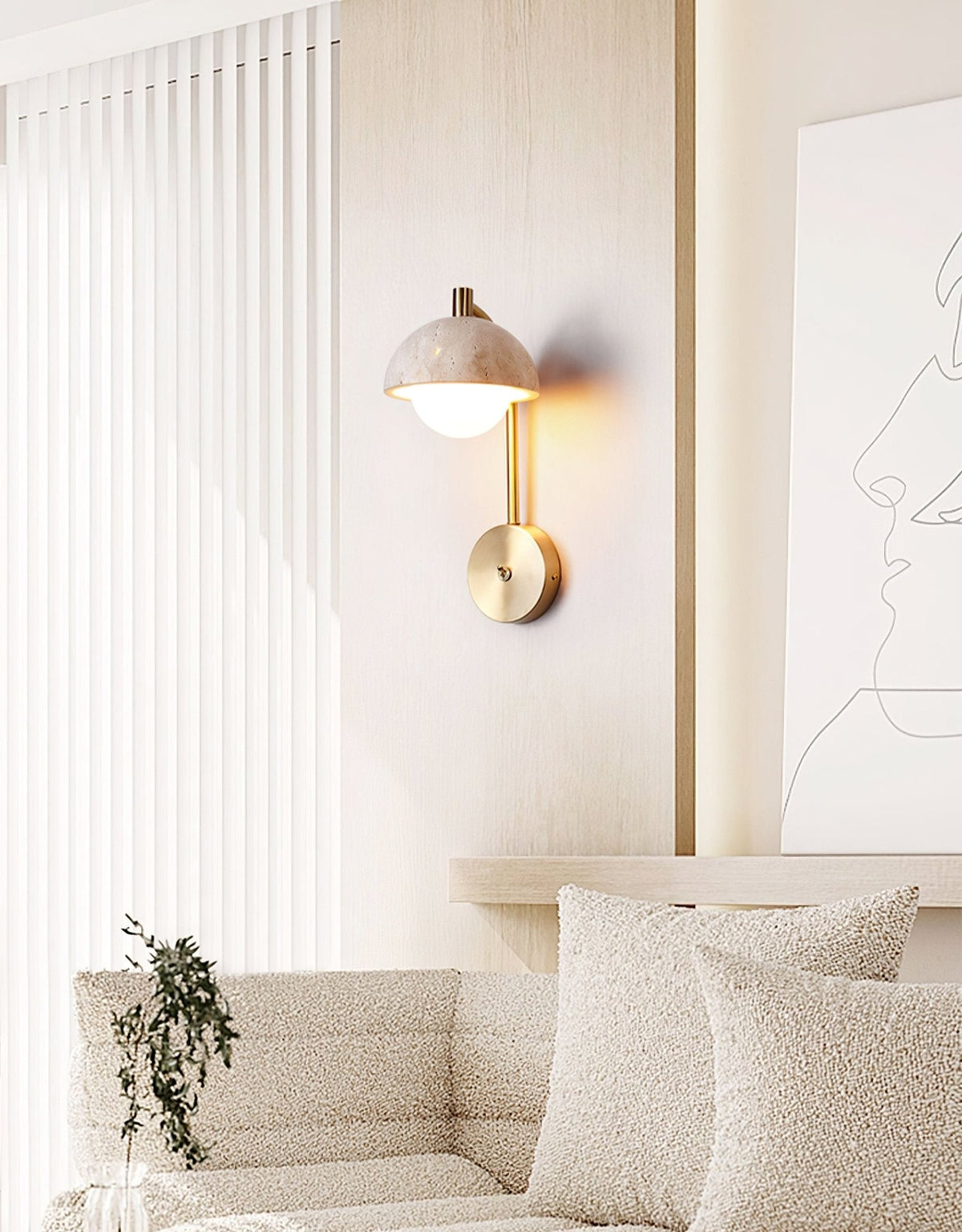 Seraaya Travertine Wandleuchte