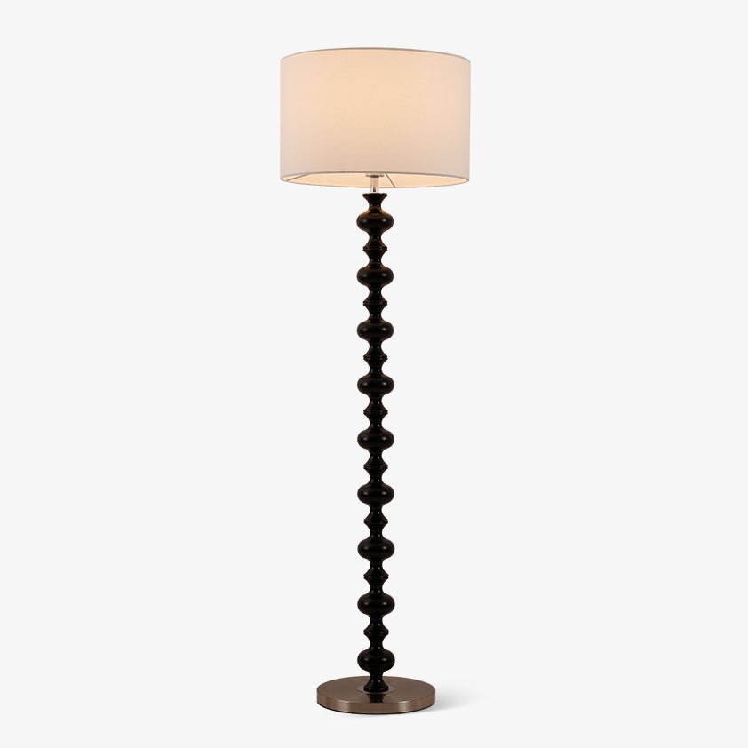 Eloisen Stehleuchte aus Holz und Stoff im minimalistischen Stil