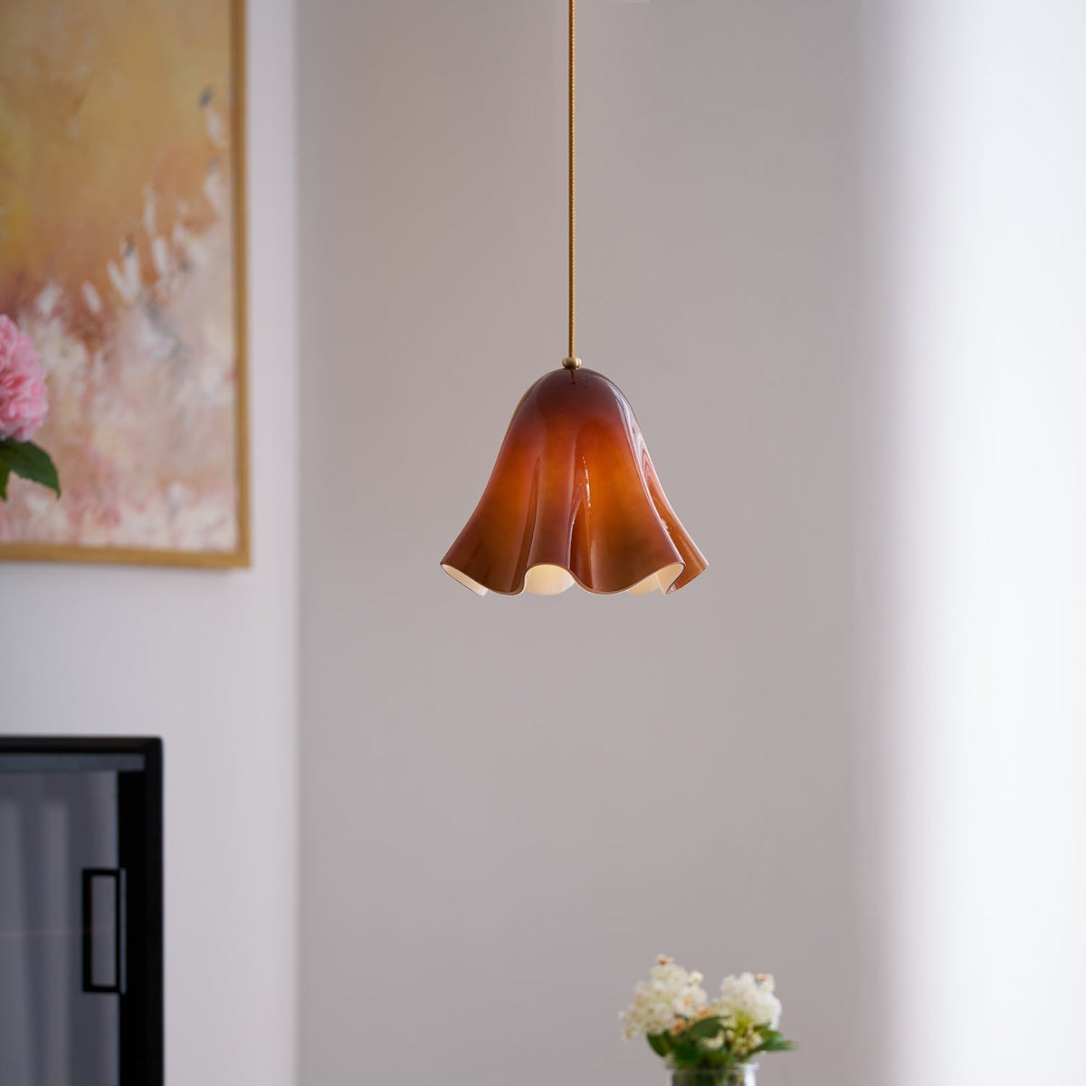 Arden Pendelleuchte aus Glas ohne Perlen