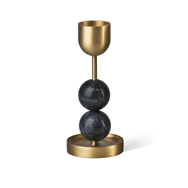 Fuldo Verdant Sphere Candle Holder gebürstetes Messing Akzent Mid-Century-Stil