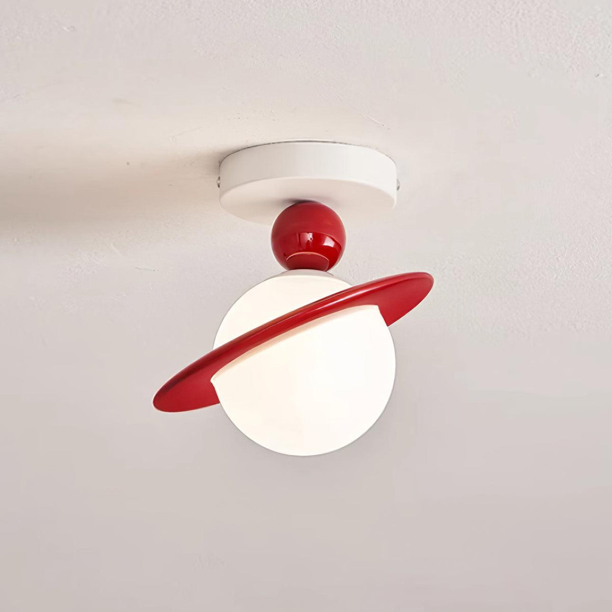 Selvian Deckenleuchte Rot und Weiß Sputnik Retro